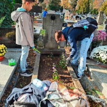 Wolontariat - porządkowanie grobów