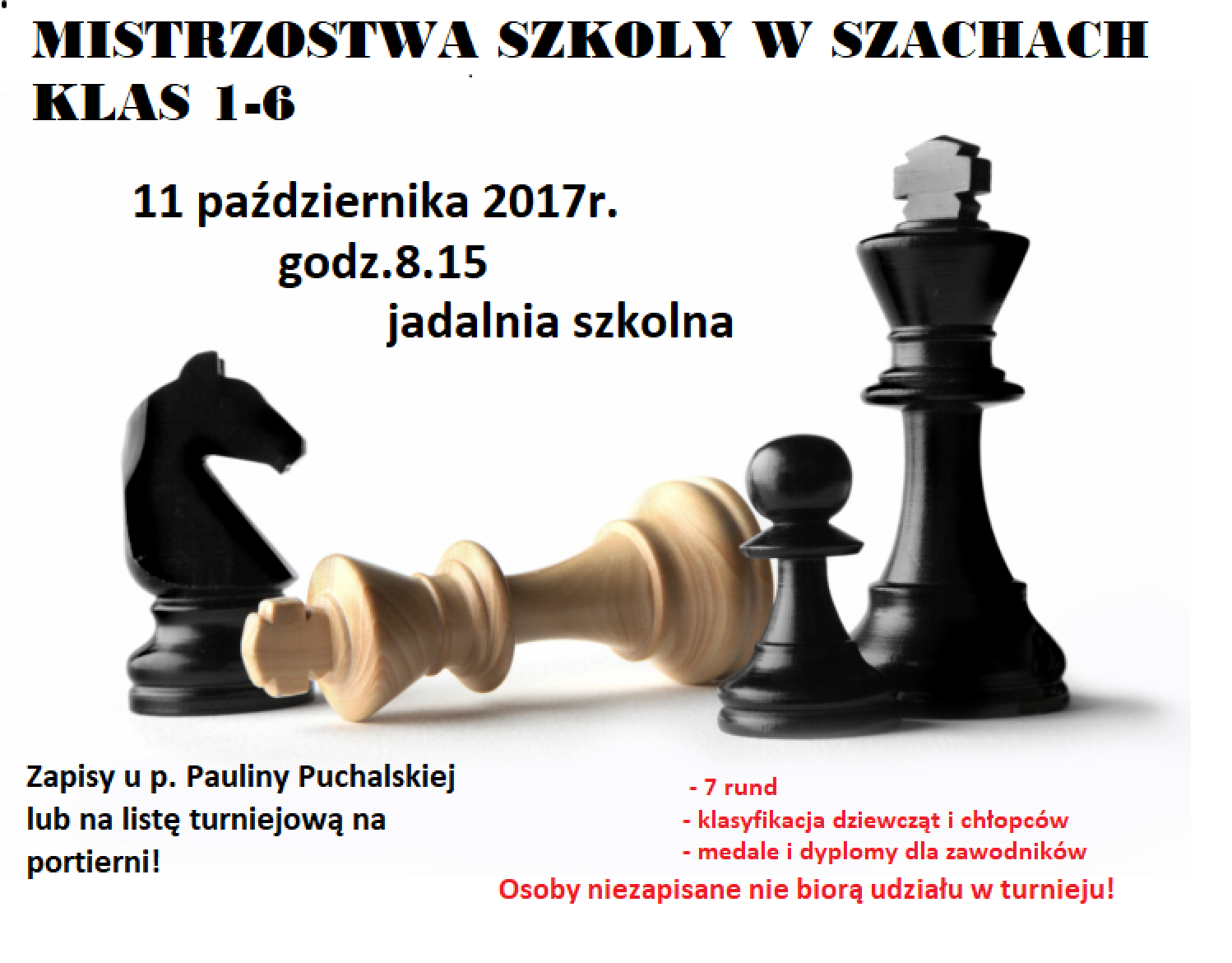 Mistrzostwa Szkoły Klas 1-6 w szachach.